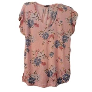 BOBEAU Knit Floral V neck